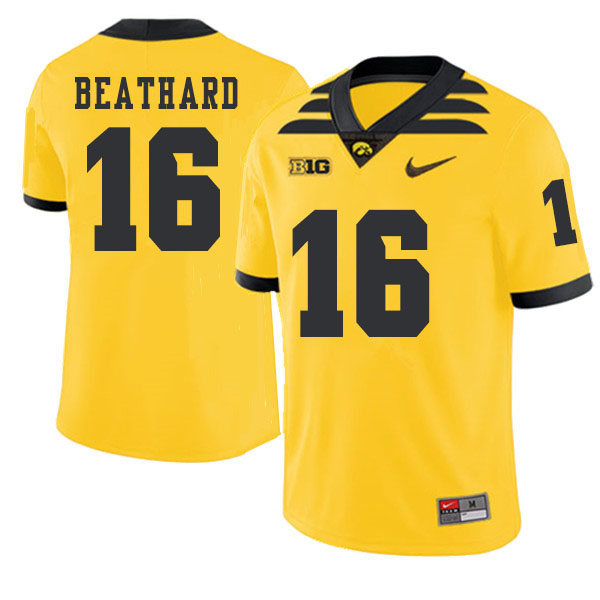 2019 Men #16 C.J. Beathard Iowa Hawkeyes College Football Alternate Jerseys Sale-Gold